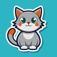 Playful cat sticker illustration perfect for fun and colorful designs vector