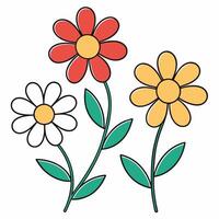 Decorative flower illustrations perfect for digital projects. vector