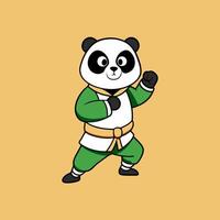 Cartoon panda characters with a kawaii style. vector