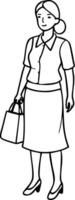 Drawing of a lady school teacher vector