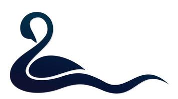 The symbol of stylized blue swan with wave. vector