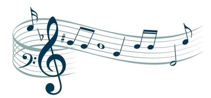 A symbol with stylized music notes. vector