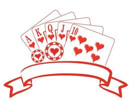 A symbol of casino with cards and playing counters. vector