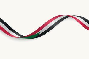 Sudan flag on Waving ribbon, white background vector