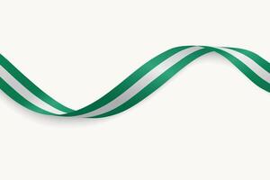 Nigeria flag on Waving ribbon, white background vector