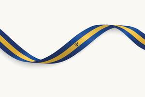 Barbados flag on Waving ribbon, white background vector