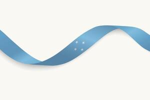 Micronesia flag on Waving ribbon, white background vector