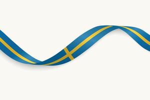 Sweden flag on Waving ribbon, white background vector