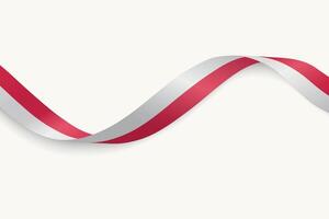 Poland flag on Waving ribbon, white background vector