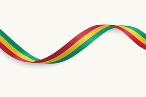Guinea flag on Waving ribbon, white background vector