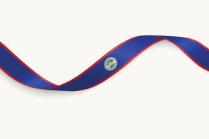 Belize flag on Waving ribbon, white background vector