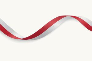 Monaco flag on Waving ribbon, white background vector