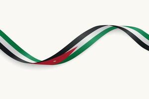 Jordan flag on Waving ribbon, white background vector