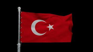 Smooth Waving Turkey Flag Animation in 4K video