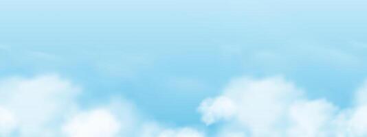 Sky Blue,Cloud Background,Panoramic seamless pattern for Cosmetic Product Presentation, pattern white fluffy cloud nature landscape for Spring,Summer background Design or Web banner vector