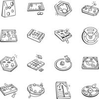 Collection of Tabletop Game Doodle Icons vector