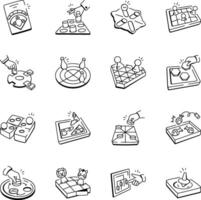 Set of Fun and Party Game Doodles vector