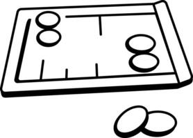 Doodle icon of backgammon game vector