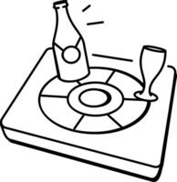 A doodle style icon of whiskey game vector