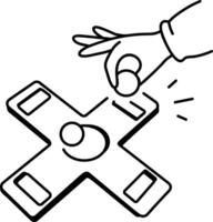 Mancala game icon in doodle style vector