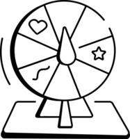 A doodle style icon depicting lucky wheel vector
