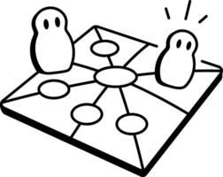 Pawns game icon in doodle style vector