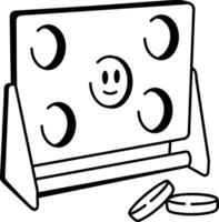 Connect board game, doodle style icon vector