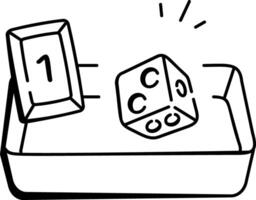 A hand drawn icon depicting dice game vector