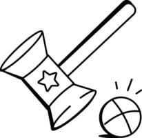 Croquet game doodle style icon vector