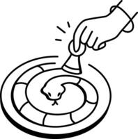 A doodle style icon of playing mehen game vector