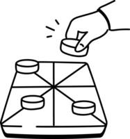 Hand drawn icon depicting tintas game vector