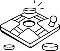 Doodle style icon of ludo board game vector