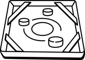 Hand drawn icon of carrom board game vector