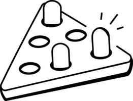 Triangle peg game, doodle style icon vector