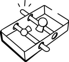 Table football game icon in doodle style vector