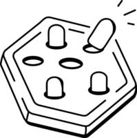 A doodle icon of wooden strategy game vector