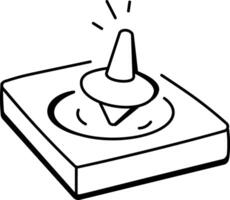 A hand drawn icon depicting spinning top vector