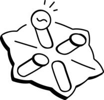 A doodle style icon of playing tock game vector