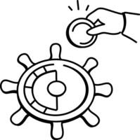 Doodle style icon of an interactive game vector