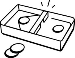 Doodle icon depicting puck board game vector
