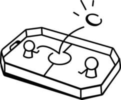 Table soccer game icon in doodle style vector