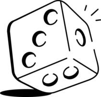 Doodle style icon of a dice cube vector