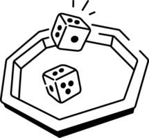 A hand drawn icon of a dice plate vector