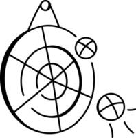 Ball target game, doodle style icon vector