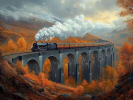 Autumn Journey on a Vintage Train photo
