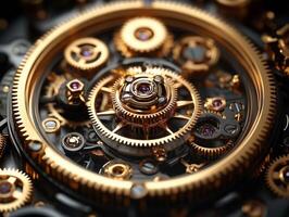 Intricate Clock Gears Mechanism photo