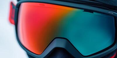 Close-up of Colorful Ski Goggles - Winter Sports Gear photo