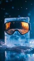 Frozen Ski Goggles in Ice - A Winter Wonderland photo