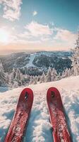 Snowy Mountain Peak Ski Resort Landscape photo