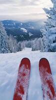 Winter Wonderland Snowy Mountain Peaks and Ski Slopes photo